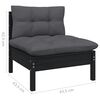 vidaXL 10 pcs conjunto lounge de jardim c/ almofad&otilde;es pinho preto