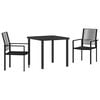 vidaXL Conjunto de Jantar para Jardim 3 unid. Preto A&ccedil;o revestido a p&oacute;