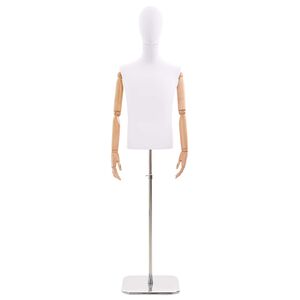 vidaXL Mannequin Ajust&aacute;vel de 170-218 cm com Base Masculino PP Branco