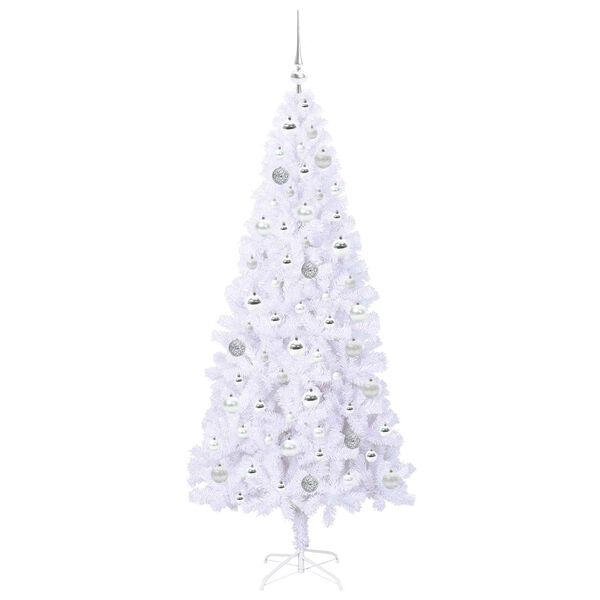 vidaXL &Aacute;rvore de Natal Artificial com 300 LEDs Branco 180 cm PVC e A&ccedil;o