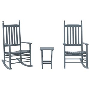 vidaXL Cadeiras de baloi&ccedil;o 2 pcs c/ mesa dobr&aacute;vel &aacute;lamo maci&ccedil;o cinza