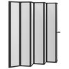 vidaXL Resguardo de duche Preto 168 x 140 cm Alum&iacute;nio