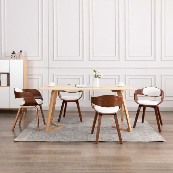 vidaXL Cadeiras jantar 4 pcs madeira curvada e couro artificial