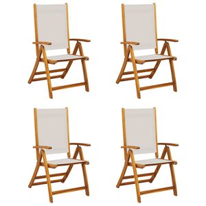 vidaXL Cadeiras de jardim dobr&aacute;veis 4 pcs ac&aacute;cia maci&ccedil;a e textilene