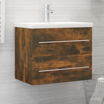 vidaXL Móvel lavatório 60x38,5x48 cm derivados madeira carvalho fumado