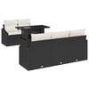 vidaXL Conjunto de Sof&aacute; de Jardim 6 unid. Preto vime PE