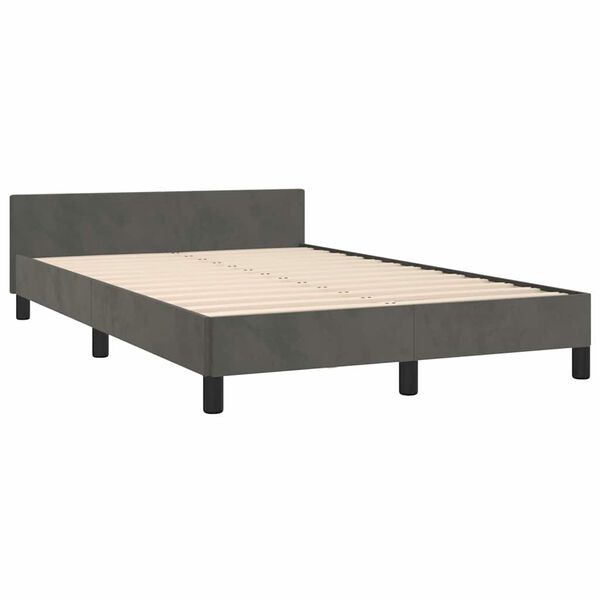 vidaXL Estrutura de cama sem colch&atilde;o 120x200 cm veludo cinzento-escuro