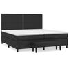 vidaXL Cama com molas/colch&atilde;o 200x200 cm couro artificial preto