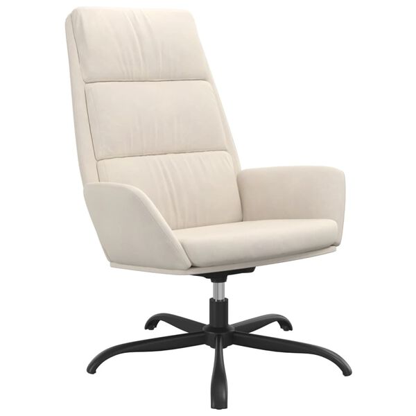 vidaXL Cadeira de descanso veludo creme