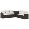 vidaXL Conjunto de Sof&aacute;s 7 pcs Preto e Branco Creme