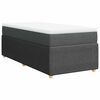 vidaXL Cama com molas/colch&atilde;o 90x200 cm tecido cinzento-escuro