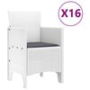 vidaXL Conjunto de Jantar para Jardim com Almofadas 17 pcs Branco PP