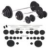 vidaXL Conjunto de barras e halteres 120 Kg