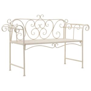vidaXL Banco de jardim 132 cm metal antigo branco