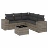 vidaXL 6 pcs conjunto sof&aacute;s de jardim com almofad&otilde;es vime cinzento