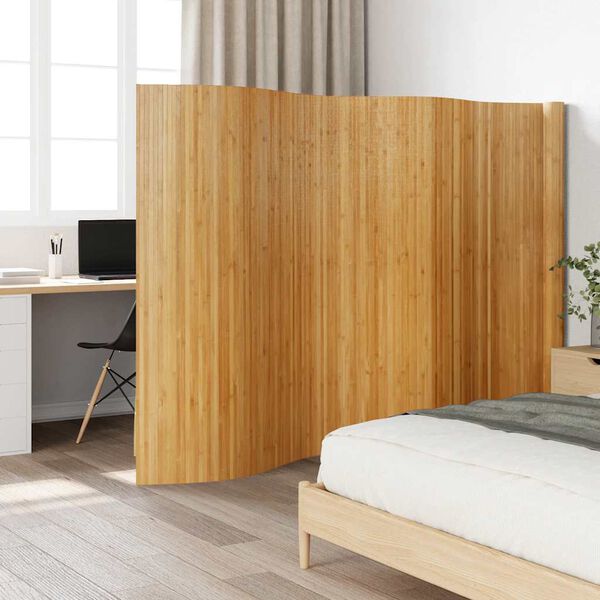 vidaXL Divis&oacute;ria largura 600 cm altura 165 cm bambu cor natural