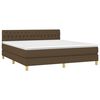 vidaXL Cama box spring c/ colch&atilde;o/LED 180x200cm tecido castanho-escuro