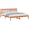 vidaXL Estrutura da Cama com cabeceira Marrom Cera 180 x 200 cm