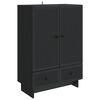 vidaXL Buffet Preto 66 x 34,5 x 95 cm Madeira engenheirada
