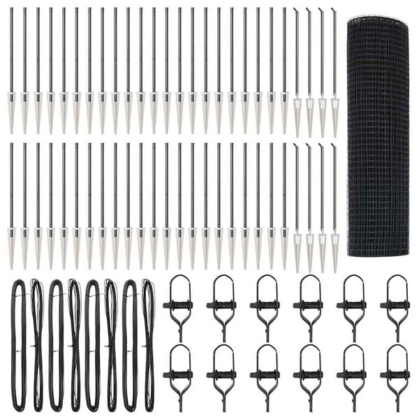 vidaXL Poste de Cerca Cinzeto 100 x 1 m (malha de 16 x 16 mm)