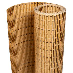 vidaXL Tela de varanda 300x80 cm vime PE castanho-claro