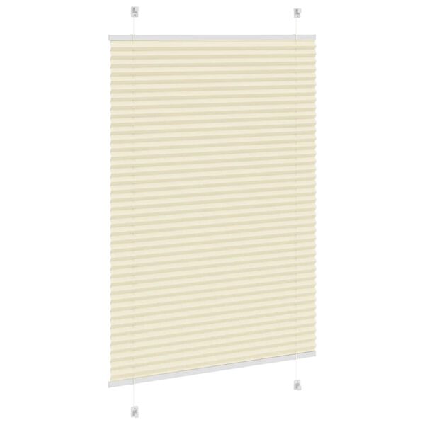 vidaXL Creme Plissada Cega 100x150 cm Largura Tecido 99,4 cm Poli&eacute;ster