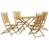 vidaXL 5 pcs conjunto de jantar para jardim bambu