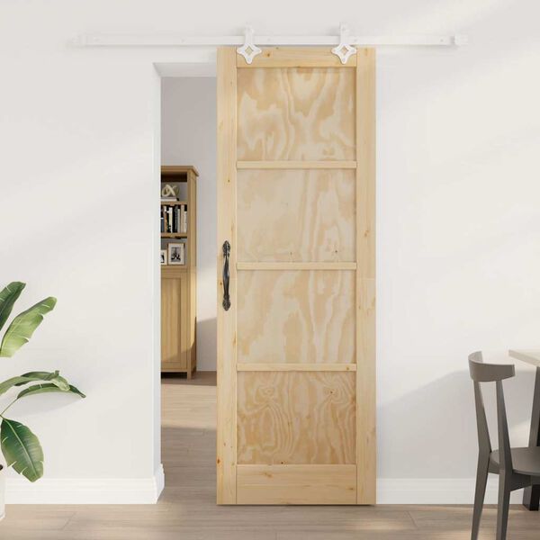 vidaXL Porta Deslizante Castanho 73,5 x 211 cm