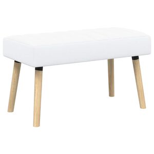 vidaXL Banco com tufting em canal Branco 80 x 40 x 46 cm Tecido