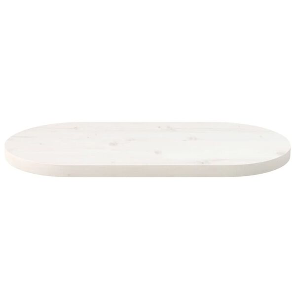 vidaXL Tampo de mesa oval 80x40x2,5 cm pinho maci&ccedil;o branco