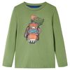 T-shirt de manga comprida para crian&ccedil;a caqui-claro 116