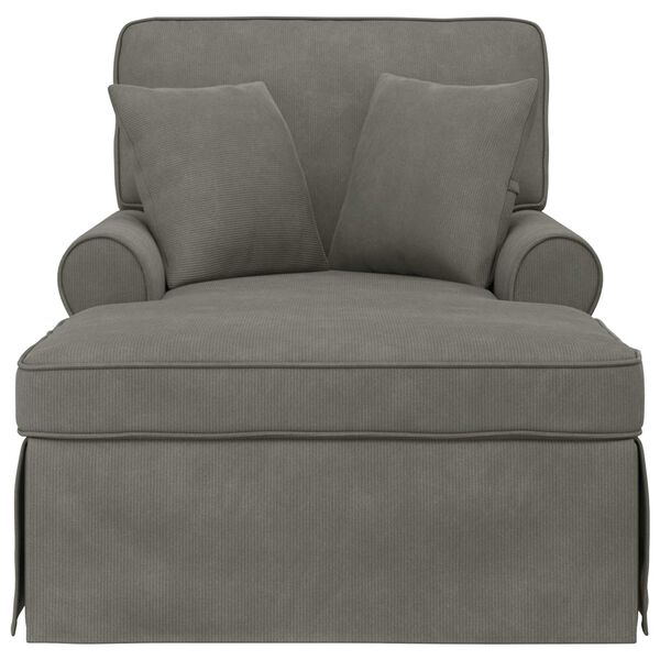 vidaXL Chaise Lounge com Saia Cinzento-claro 91 x 157 x 91 cm