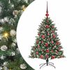 vidaXL &Aacute;rvore de Natal Artificial Verde 120 cm PVC, Pl&aacute;stico e A&ccedil;o