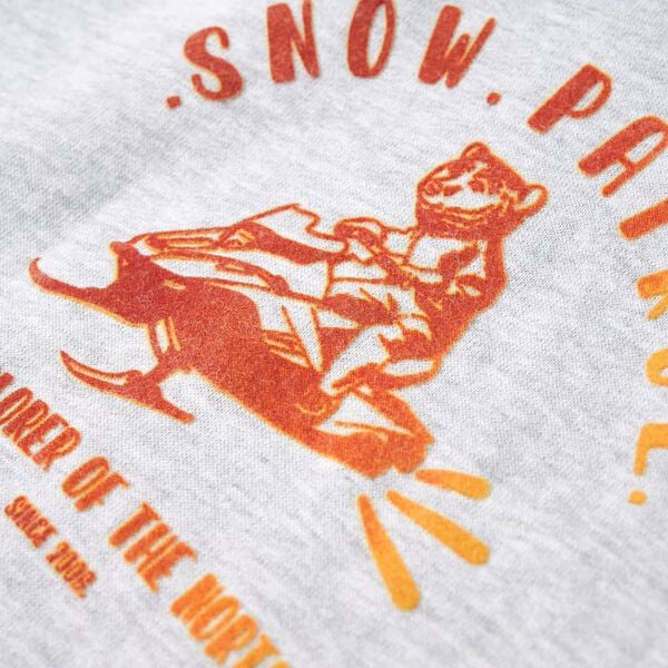 Sweatshirt para crian&ccedil;a com capuz cinzento mesclado e laranja 128