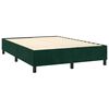 vidaXL Cama com molas/colch&atilde;o 140x200 cm veludo verde-escuro