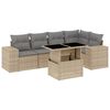 vidaXL 6 pcs conjunto de sof&aacute;s p/ jardim com almofad&otilde;es vime PE bege