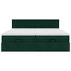 vidaXL Estrutura de cama otomana com colch&atilde;o verde escuro veludo