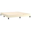 vidaXL Cama com molas/colch&atilde;o 180x200 cm couro artificial cor creme