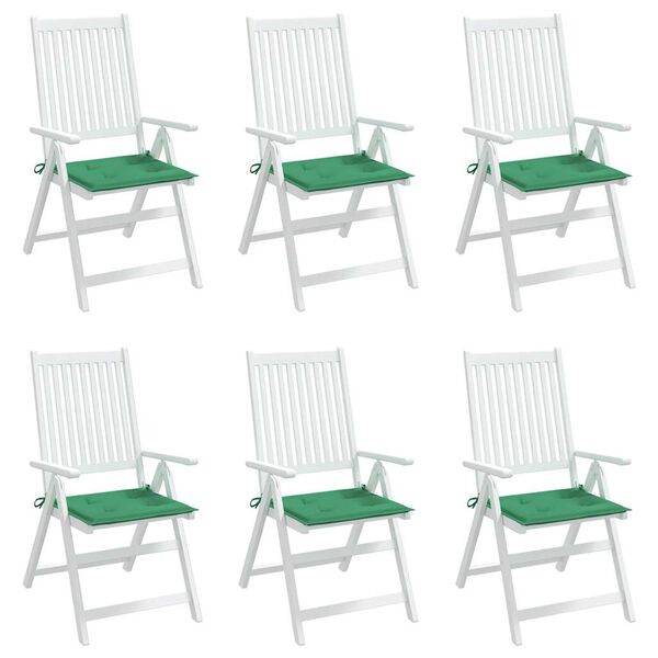 vidaXL Almofad&otilde;es p/ cadeiras jardim 6pcs 40x40x4 cm oxford verde