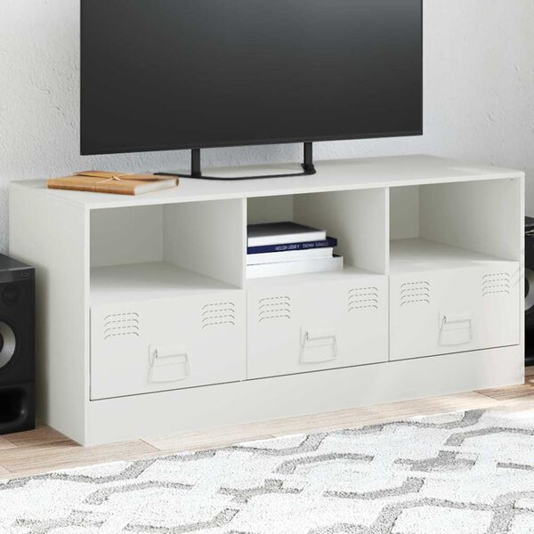 vidaXL M&oacute;vel de TV 99x39x44 cm a&ccedil;o branco