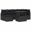 vidaXL Conjunto de Sof&aacute; de Jardim 7 pcs Preto Rattan Sint&eacute;tico