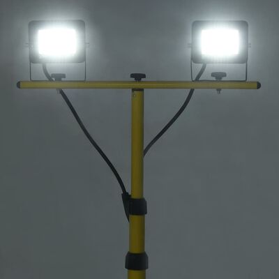 vidaXL Projetor c/ iluminação LED e tripé 2x30 W branco frio