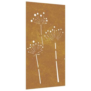 vidaXL Decora&ccedil;&atilde;o p/ muro de jardim 105x55 cm a&ccedil;o corten design flores