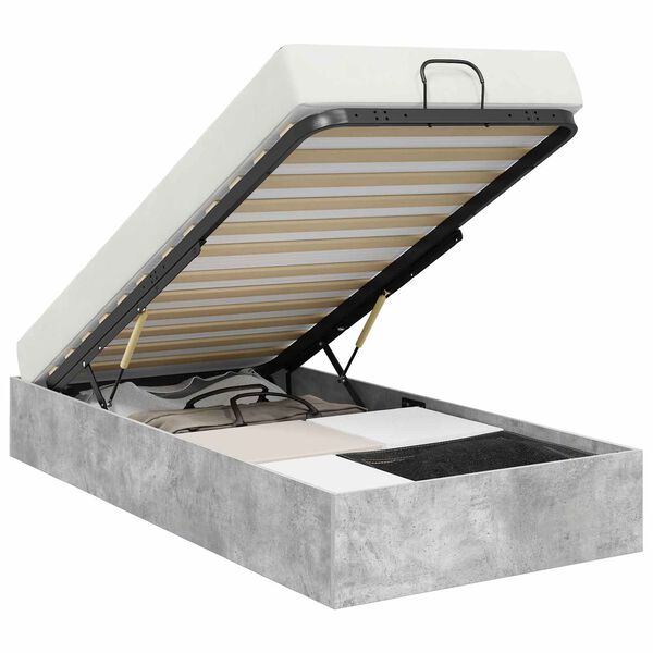 vidaXL Estrutura de Cama Ottoman Cinzento 193 x 120 x 25 cm