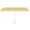 vidaXL Toldo retr&aacute;til manual independente 450x300 cm amarelo e branco