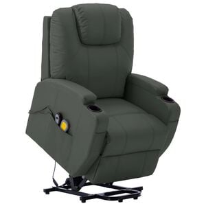 vidaXL Poltrona de massagens elevat&oacute;ria couro artificial antracite