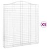 vidaXL Cestos gabi&atilde;o arqueados 5pcs 200x30x220/240cm ferro galvanizado