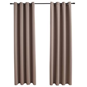 vidaXL Cortinas opacas c/ argolas 2 pcs 140x175cm cinzento-acastanhado