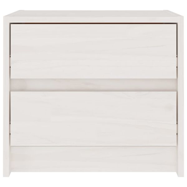 vidaXL Mesa de cabeceira 40x30,5x35,5 cm pinho maci&ccedil;o branco