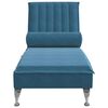 vidaXL Chaise lounge de massagem com rolo veludo azul